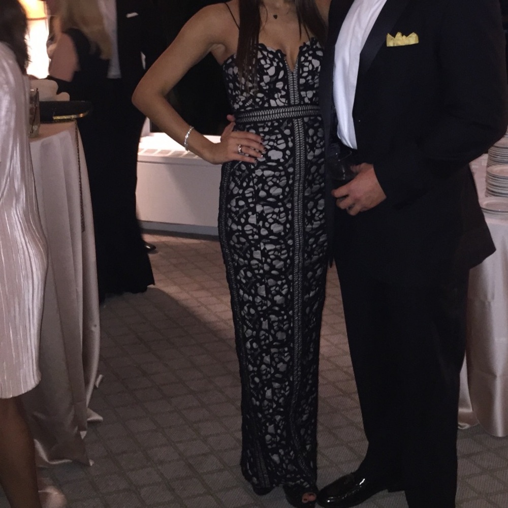 Bariano Black lace gown